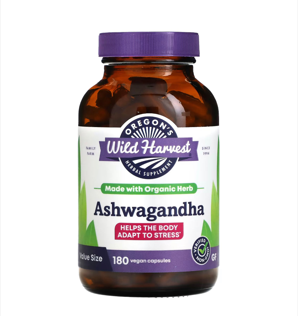 Ashwagandha 180 cápsulas - WILD HARVEST